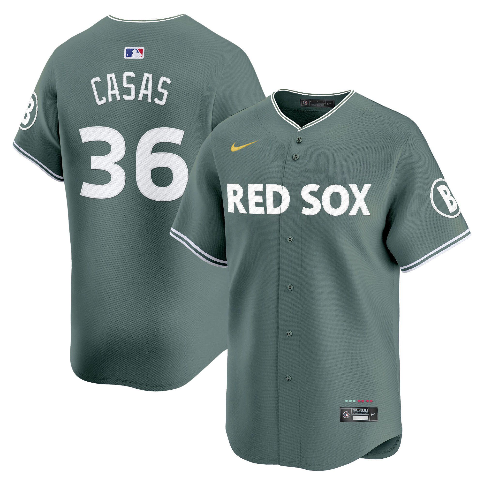 Men Boston Red Sox #36 Casas Green Nike 2025 City Connect Vapor Premier Limited MLB Jersey